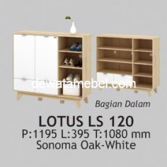 Rak Sepatu - Activ Lotus LS 120 / Sonoma Oak - White